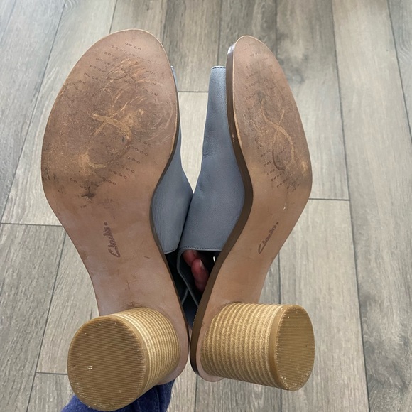 Clarks Somerset Glacier Blue Grey Suede Sandals - Picture 5 of 8